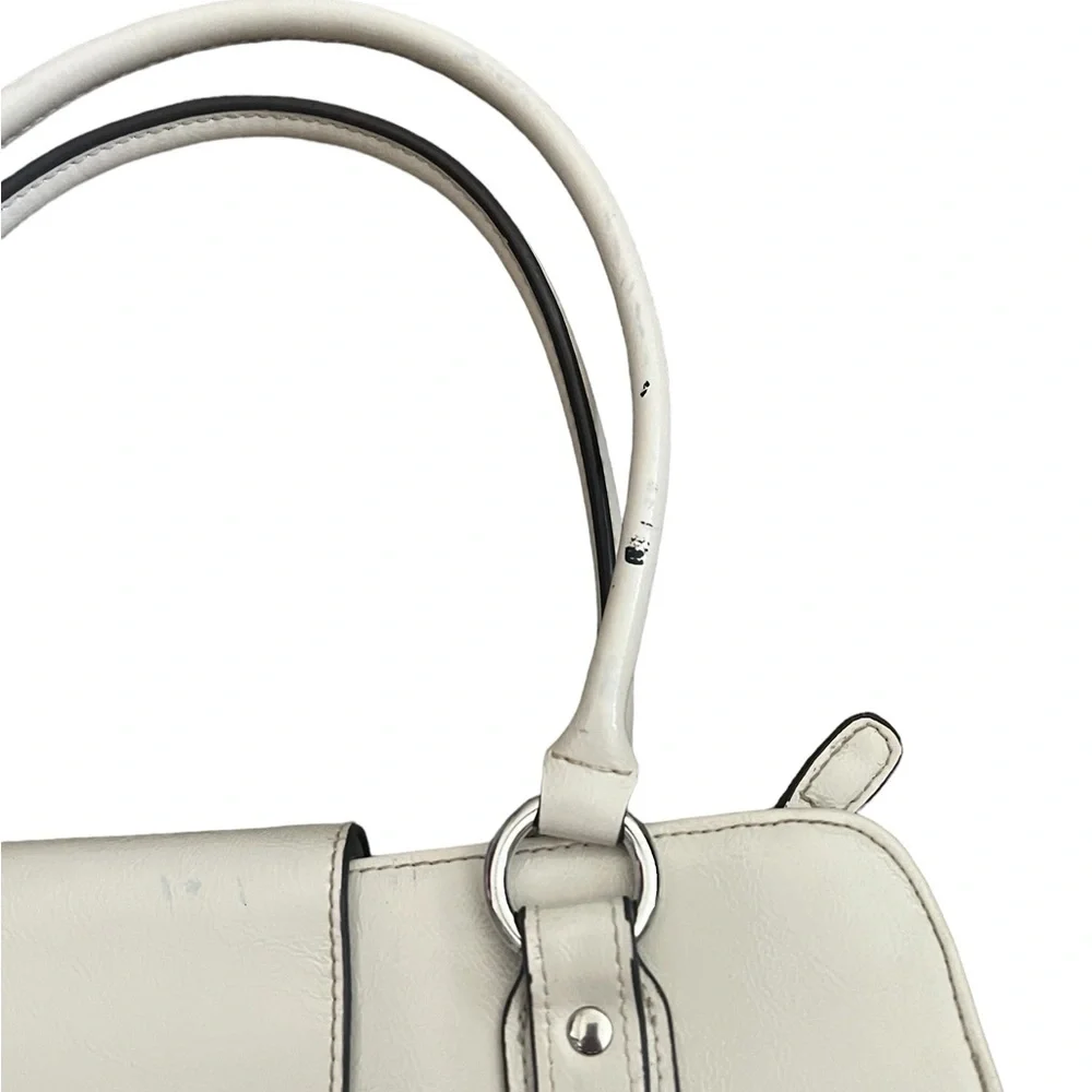 Hillard & Hanson | Y2K purse cream leather medium size shoulder bag